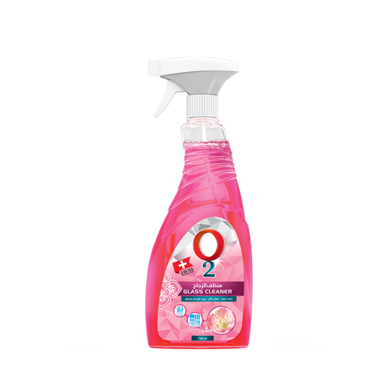 (O2+)11منظف زجاج وردي12*750مل